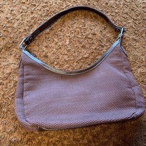 Brown Vegan Leather & Woven Bag